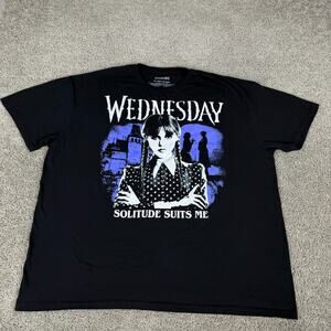 Wednesday Addams Shirt Mens 2XL Black Purple Solitude Suits Me Addams Family